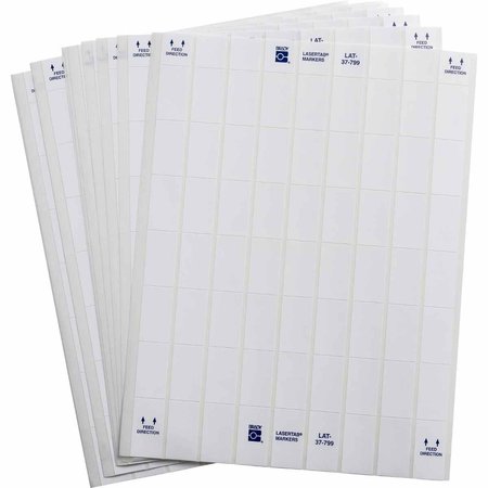 BRADY LaserTab Polyamide Coated Nylon Cloth Lbls 1.437 in H x 0.8 in W White 19/PK LAT-37-799-1